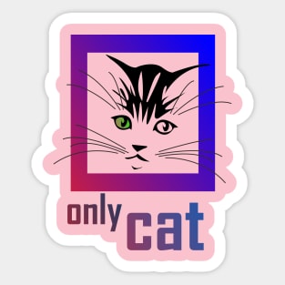 only face cat cutes Sticker